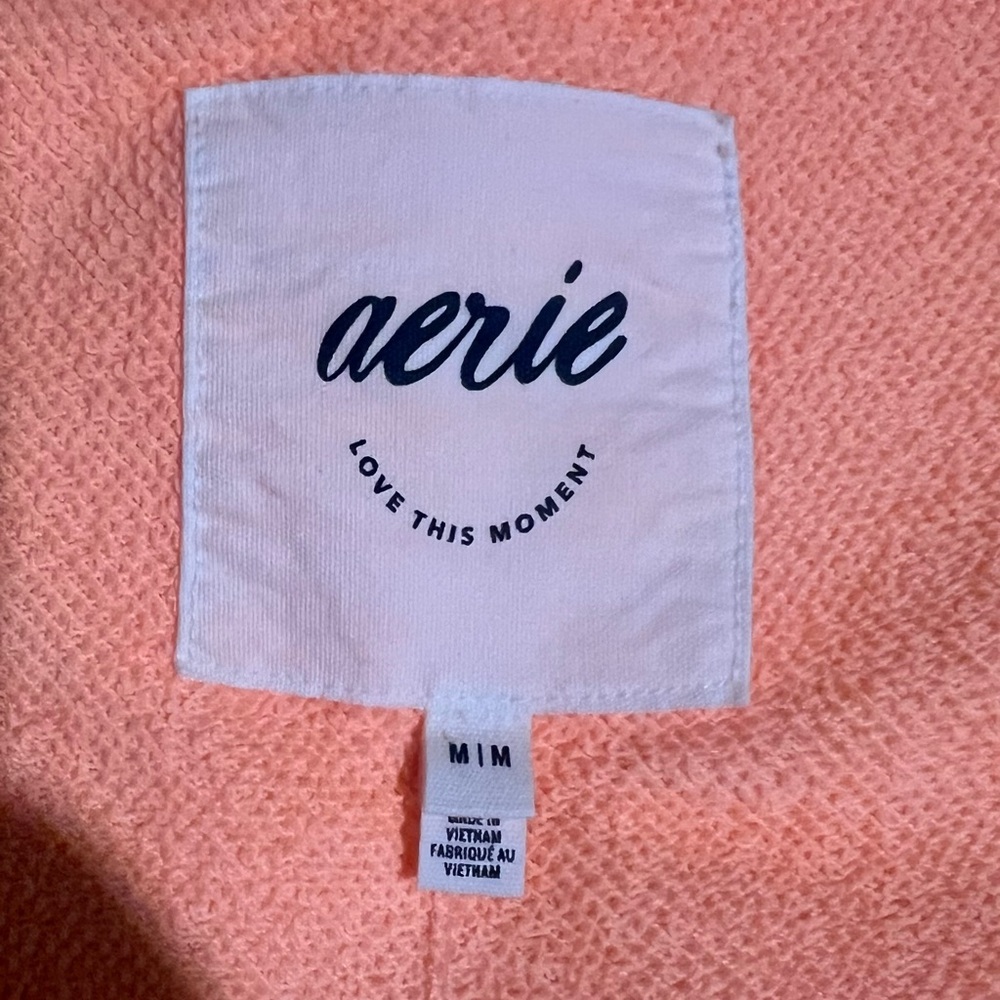 Aerie Oversized Orange Sweatshirt Voop Neck Feeling The Heat Summer Daze medium - Picture 6 of 10